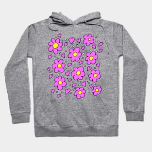 Hearts and Daisies Pink Hoodie